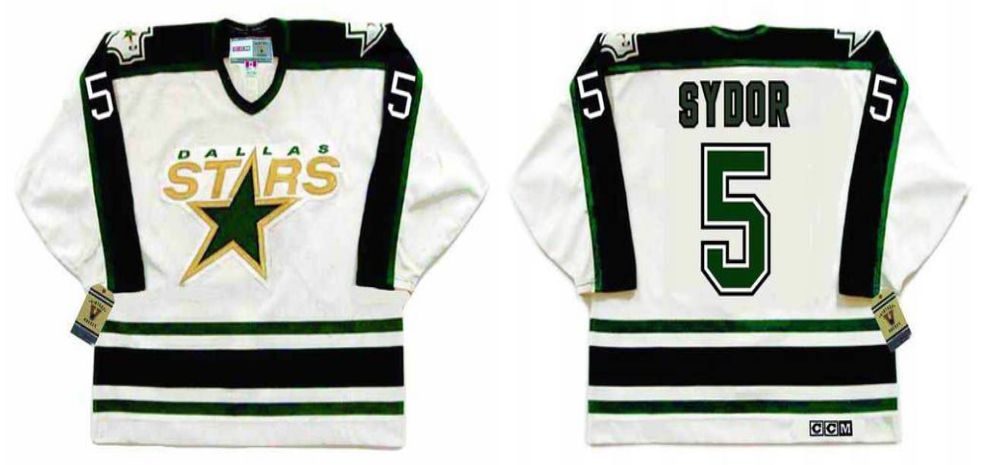 2019 Men Dallas Stars 5 Sydor White CCM NHL jerseys